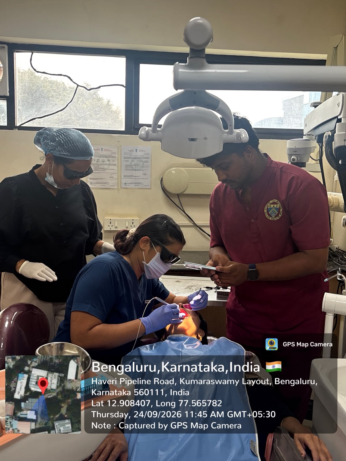 Clinical demonstration of laser procedure on patient